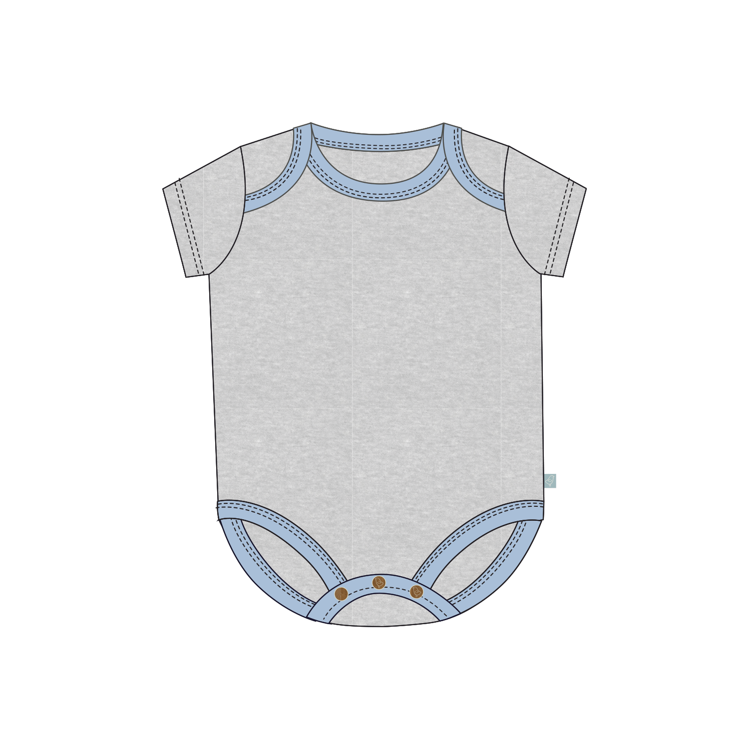 Baby lap bodysuit | periwinkle colorblock finn + emma