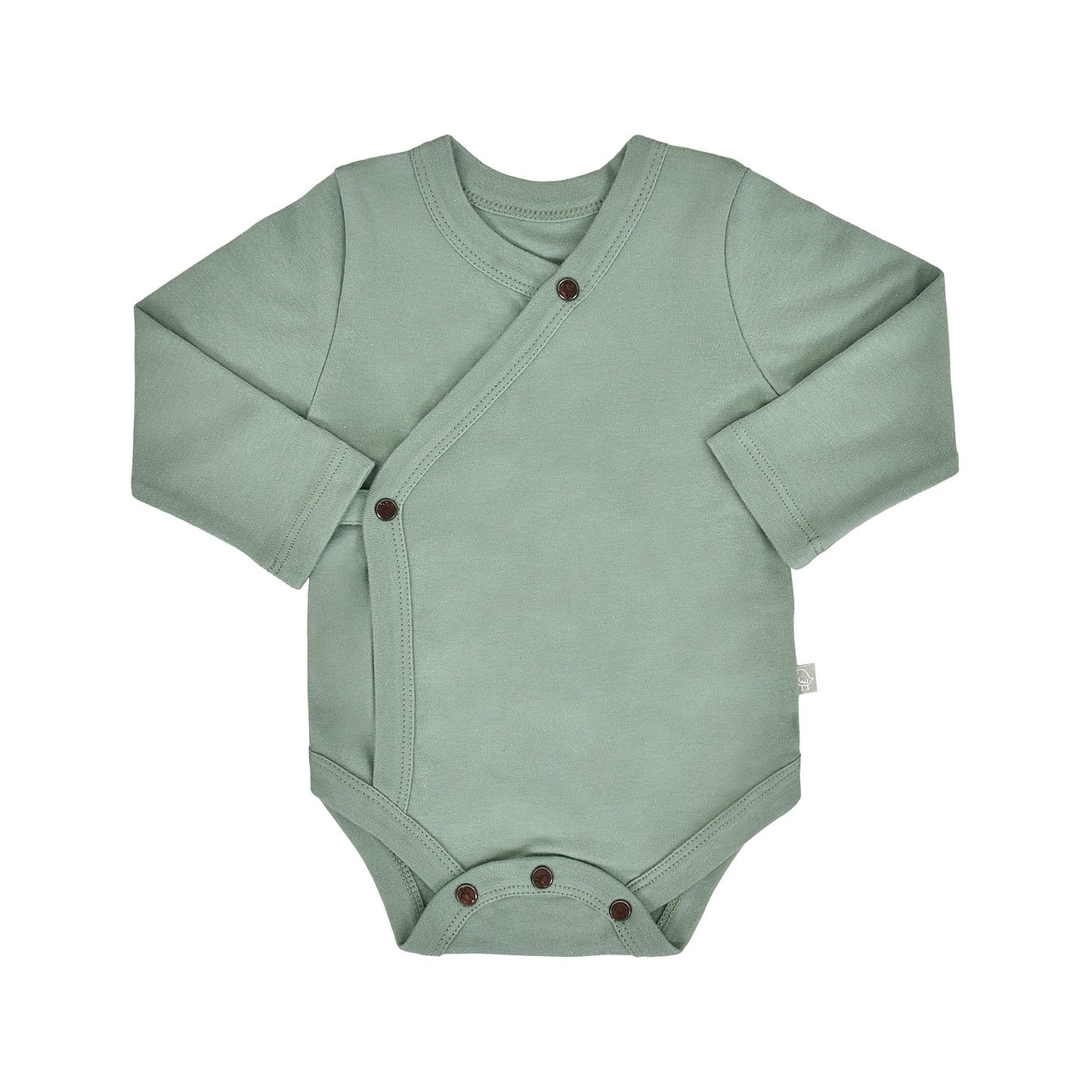 Baby long bodysuit | Basil Green finn + emma