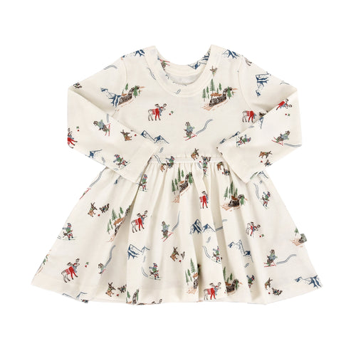 Baby long sleeve twirl dress | mountain express finn + emma