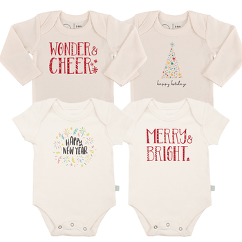 Baby graphic bodysuit set | holiday season 4 pack + 1 free finn + emma