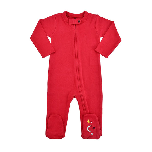 Baby 🎁 footie | scarlet red (100% off) finn + emma