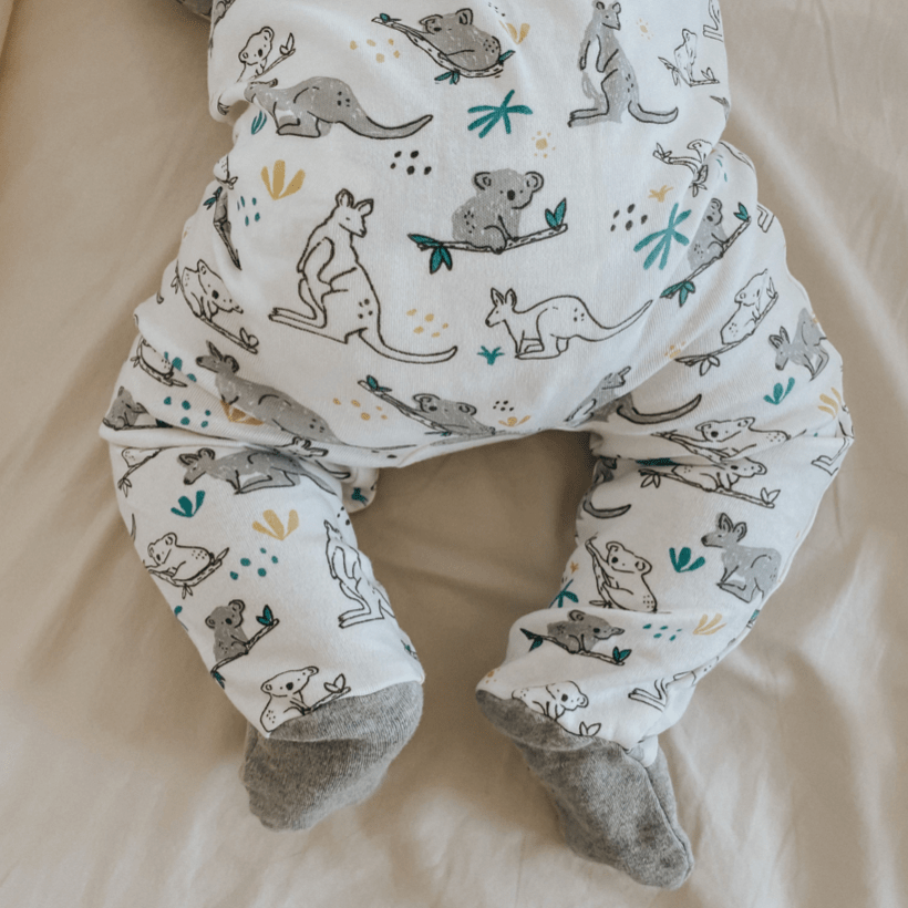 Baby 3pc footie set | koala vintage aqua & heather grey finn + emma