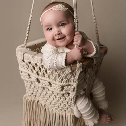 Baby Macrame Swing & Love Mom Bodysuit Bundle finn + emma