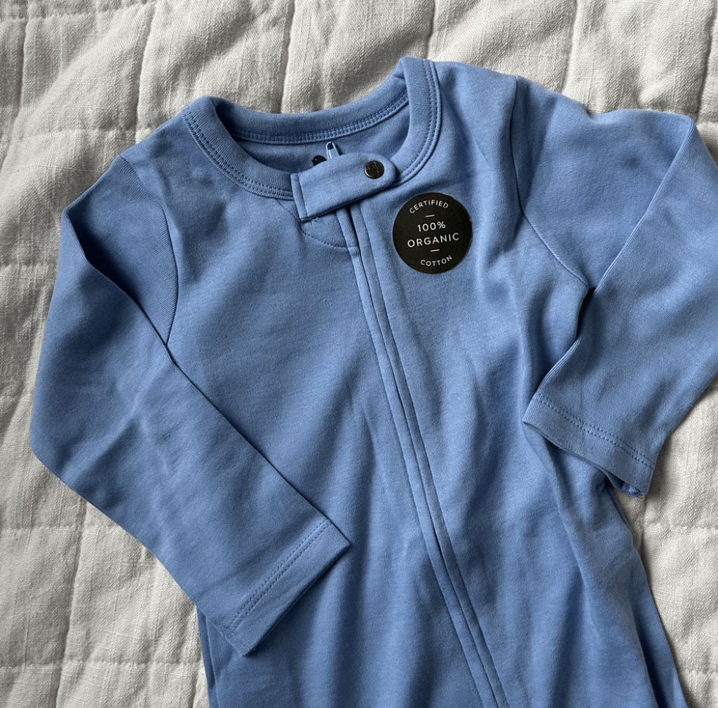 Baby footie |  periwinkle blue Finn + Emma