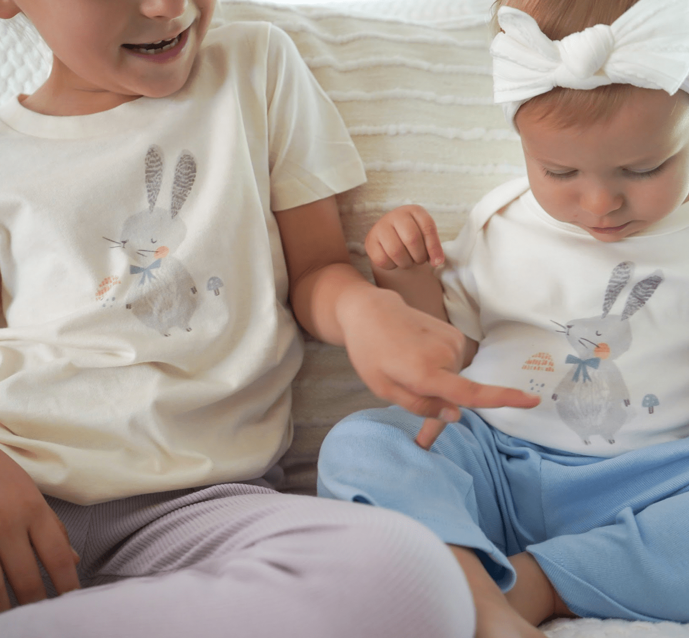 Baby graphic bodysuit | spring bunny finn + emma