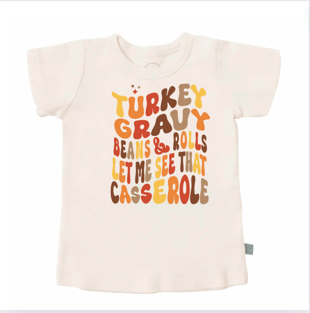 Baby graphic tee | turkey gravy casserole finn + emma