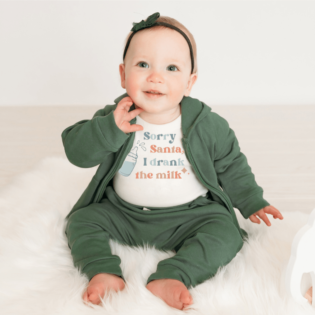 Baby graphic bodysuit | drank the milk finn + emma