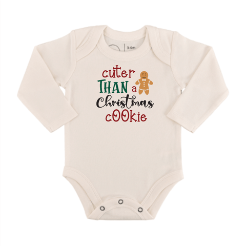 Baby long sleeve graphic bodysuit | christmas cookie finn + emma