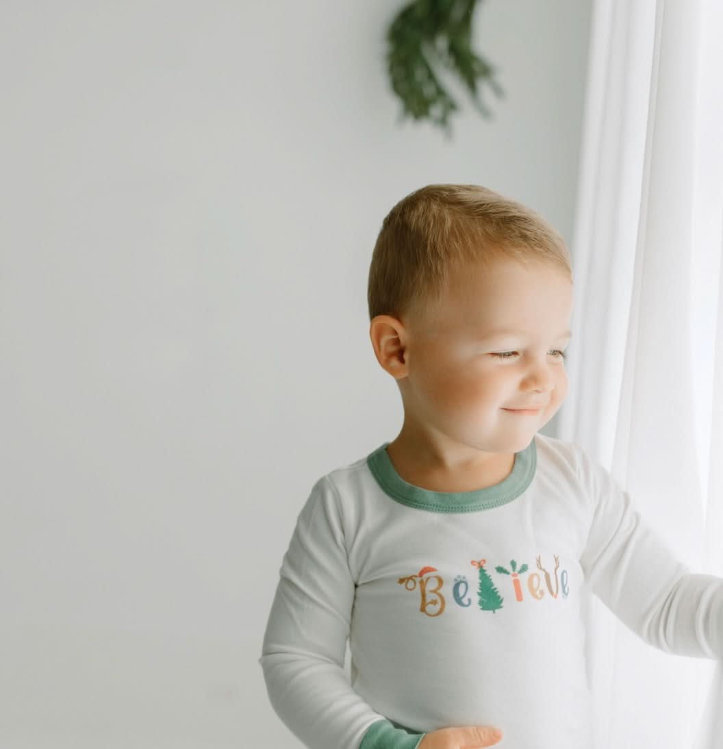 Baby pajamas | believe green finn + emma