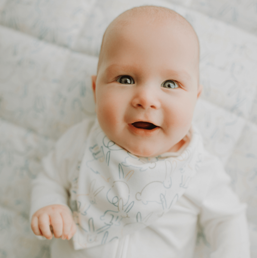 Baby kerchief bib | bunnies finn + emma