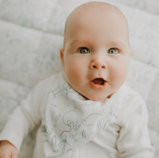 Baby kerchief bib | bunnies finn + emma