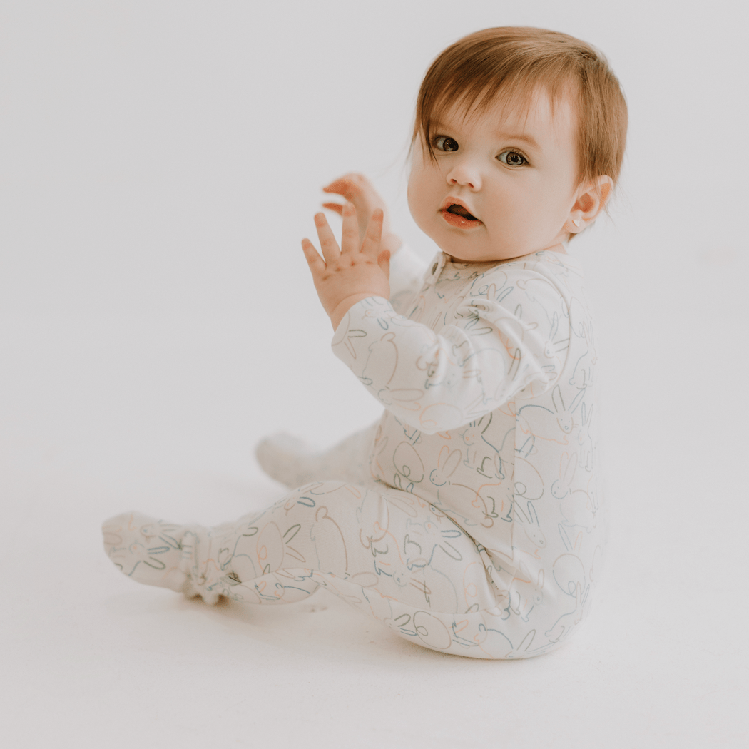 Baby footie | bunnies finn + emma