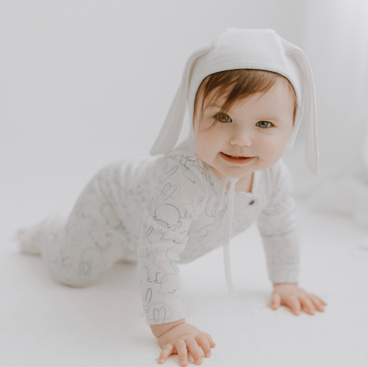 Baby bonnet hat with ears | Ivory finn + emma