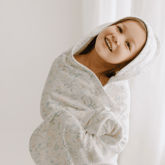 Baby hooded bath towel | bunnies finn + emma