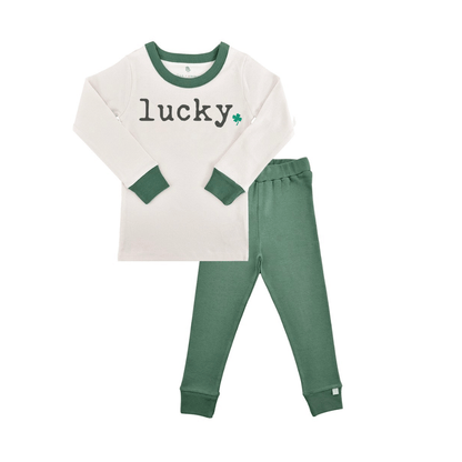 Baby pajamas | lucky basic green finn + emma