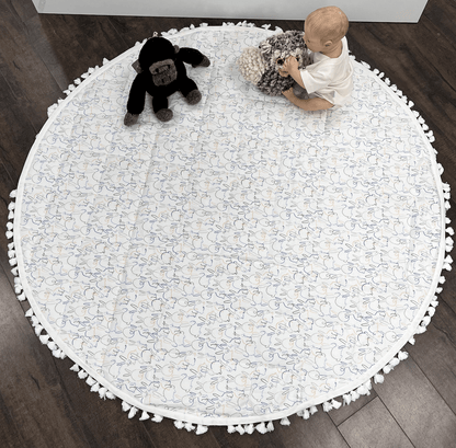 Baby Organic Play Mat | Round | Bunnies finn + emma