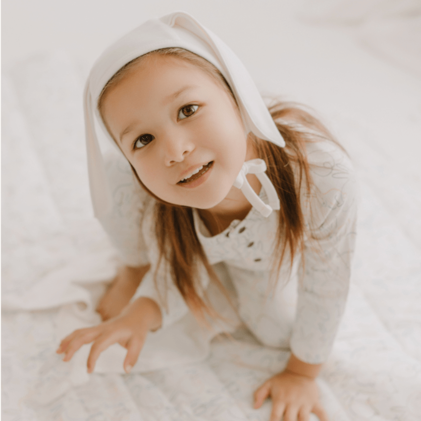 Baby bonnet hat with ears | Ivory finn + emma