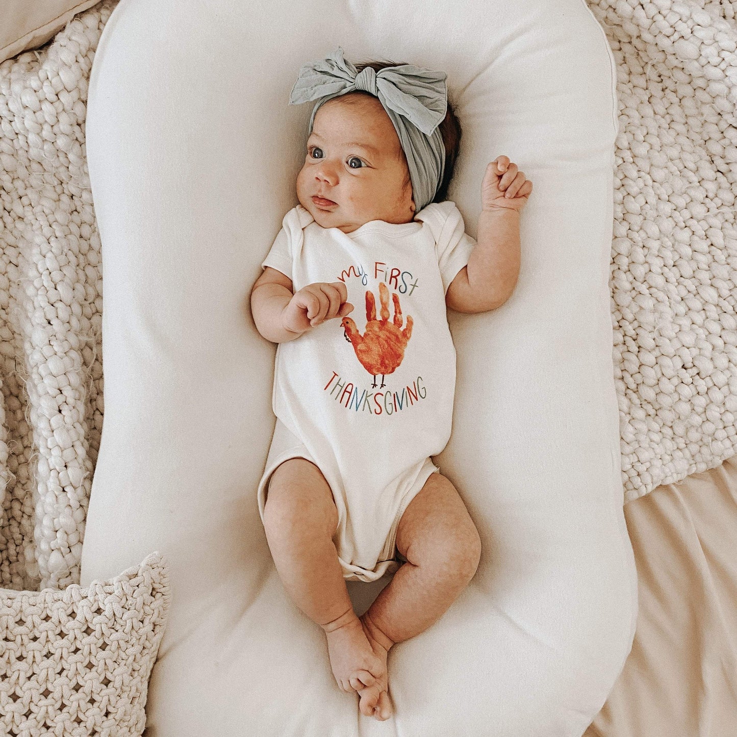 Baby graphic bodysuit | thanksgiving hand finn + emma