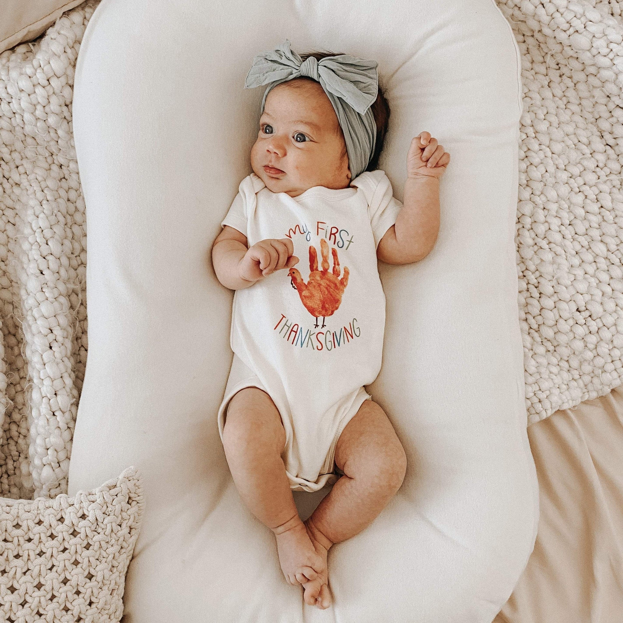 Organic Baby Graphic Bodysuit - Thanksgiving Hand | Finn + Emma