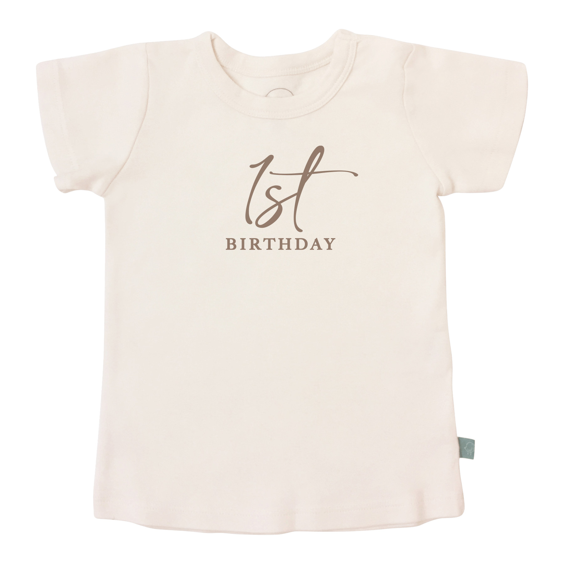 Baby graphic tee | 1st birthday milestone taupe finn + emma