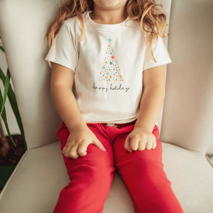 Baby graphic tee | happy holidays tree finn + emma