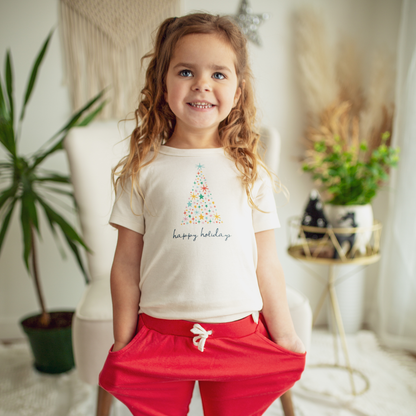 Baby graphic tee | happy holidays tree finn + emma