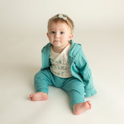 Baby hoodie | vintage aqua finn + emma