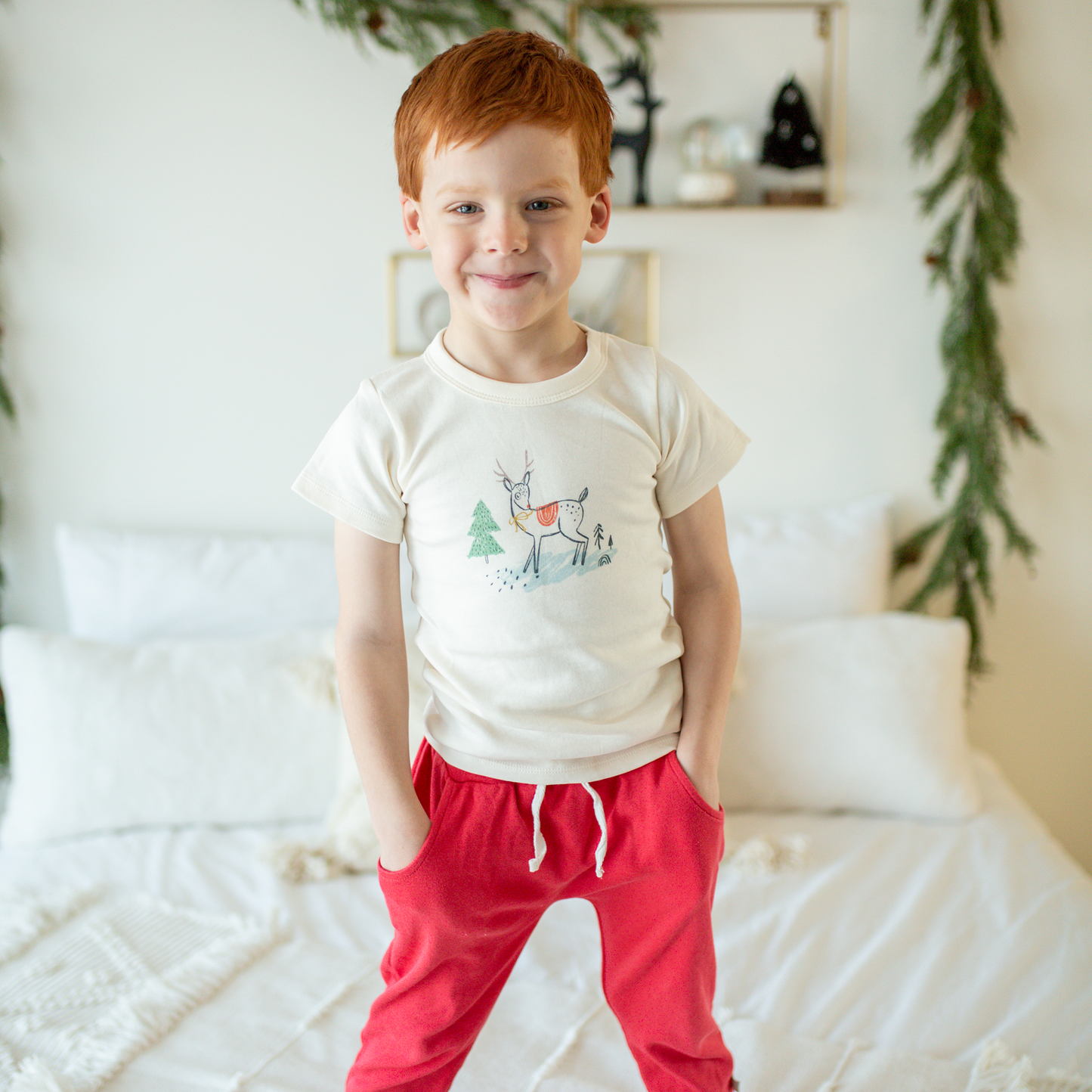 Baby graphic tee | christmas deer finn + emma