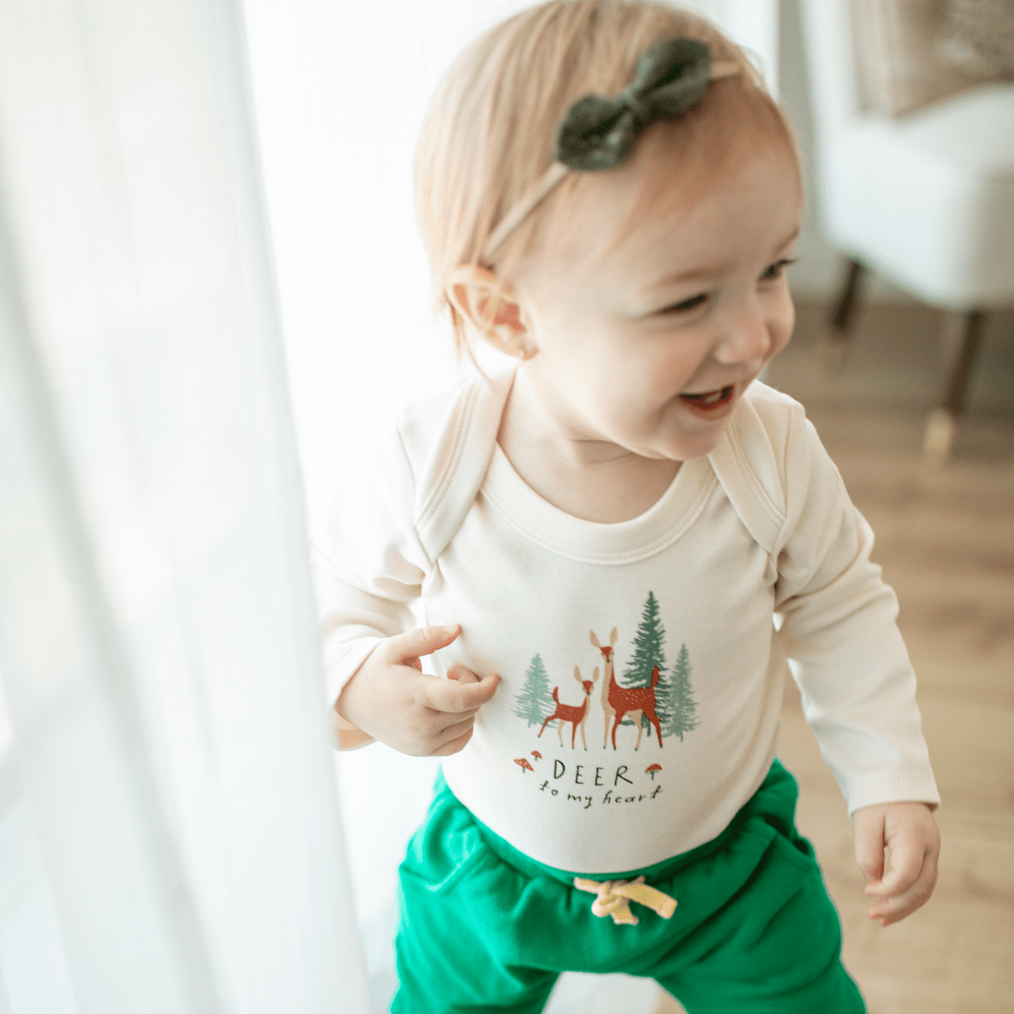 Baby graphic long sleeve bodysuit | deer to my heart finn + emma