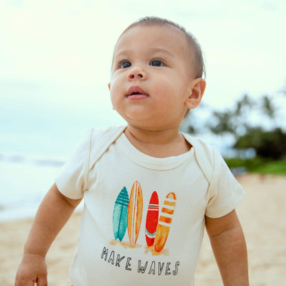 Baby graphic bodysuit | make waves finn + emma