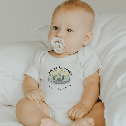 Baby graphic bodysuit | adventure awaits finn + emma