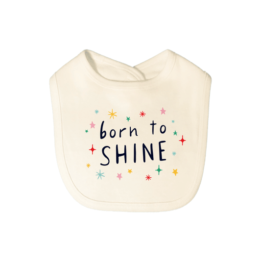 Baby graphic bib | born to shine finn + emma