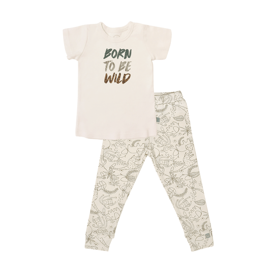 Baby short sleeve pajama set | born to be wild finn + emma