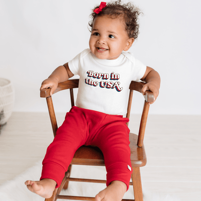 Baby graphic bodysuit | born in the usa finn + emma