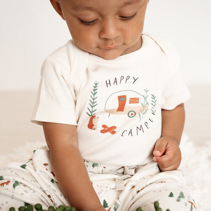 Baby graphic bodysuit | happy camper finn + emma