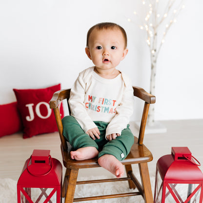 Baby long sleeve graphic bodysuit | my first christmas finn + emma