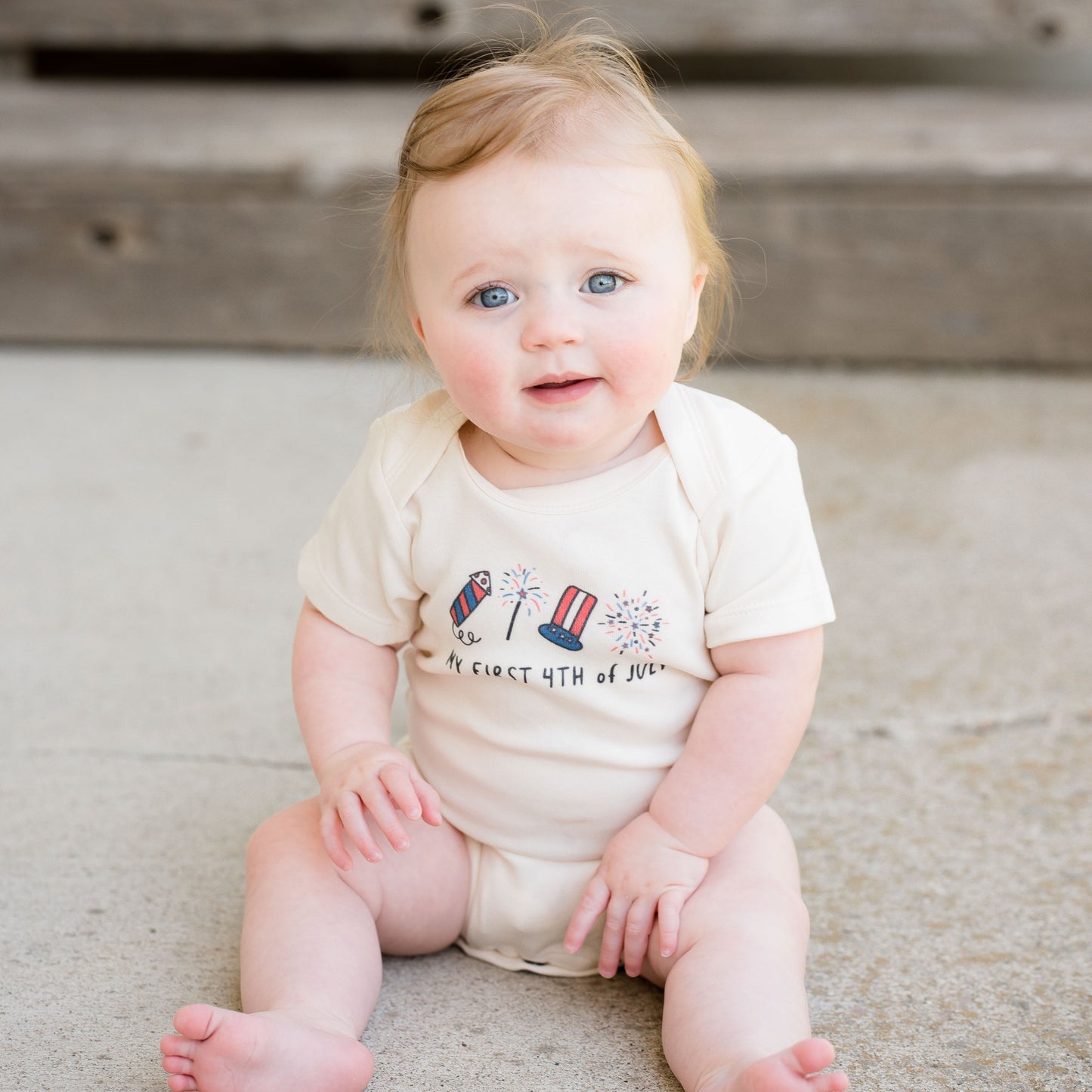 Baby graphic bodysuit | my first 4th of july rocket finn + emma