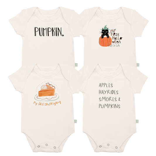 Baby graphic bodysuit set | fall 4 pack + 1 free finn + emma