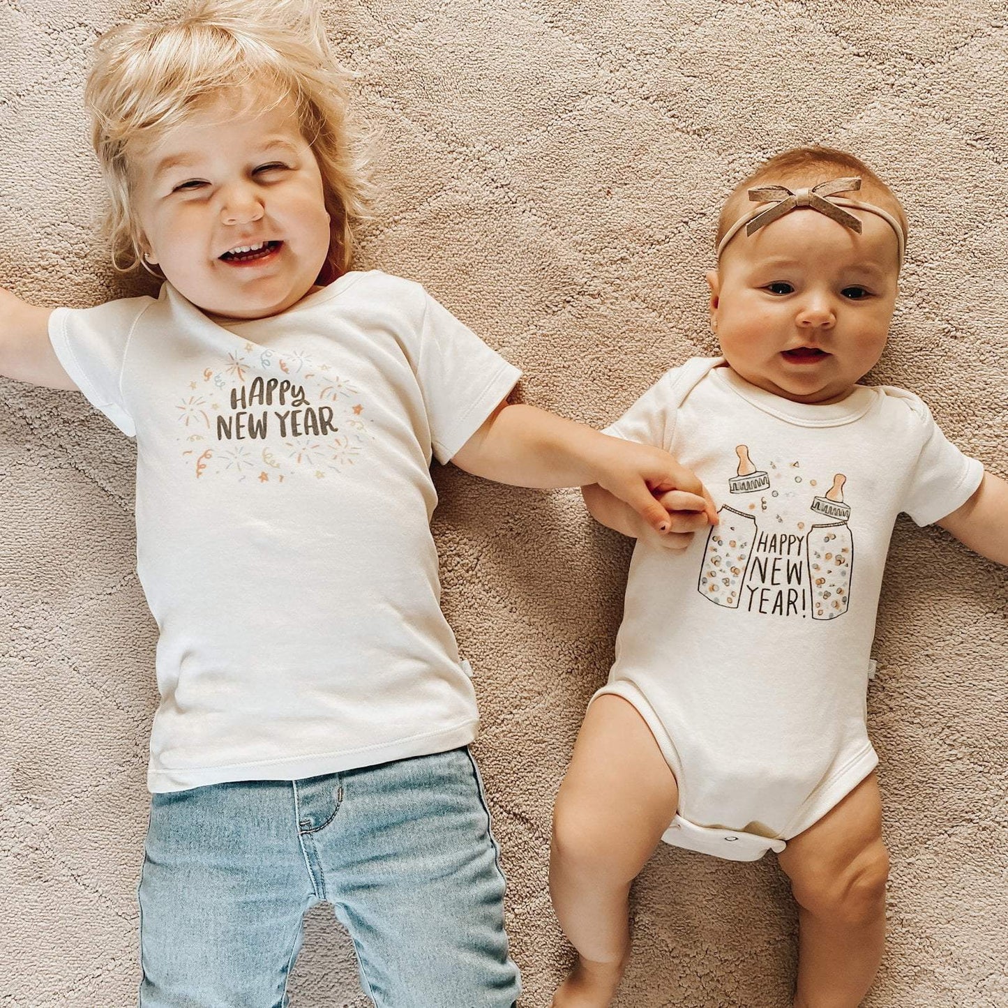 Baby graphic tee | happy new year finn + emma