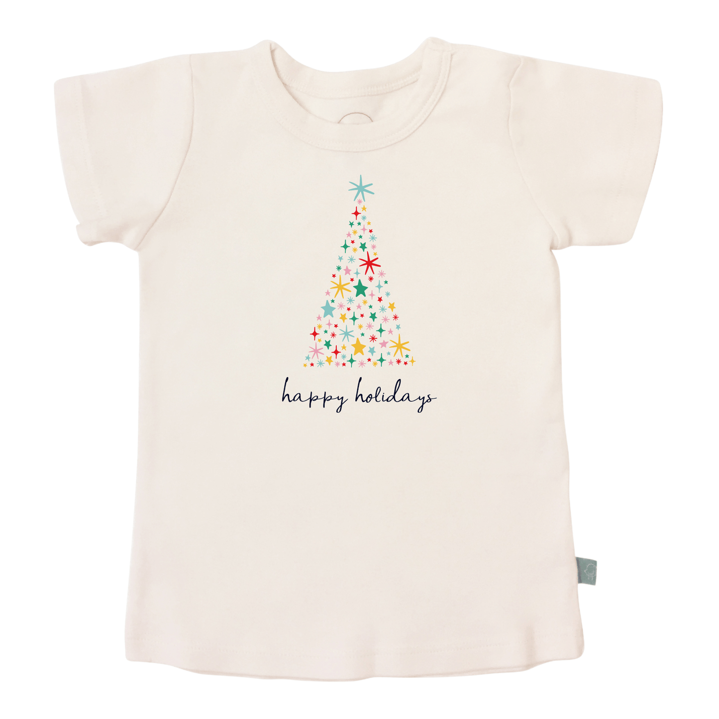 Baby graphic tee | happy holidays tree finn + emma