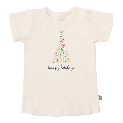 Baby graphic tee | happy holidays tree finn + emma