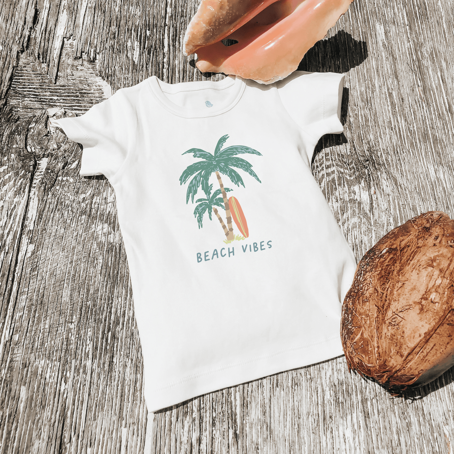 Baby graphic tee | beach vibes palms finn + emma