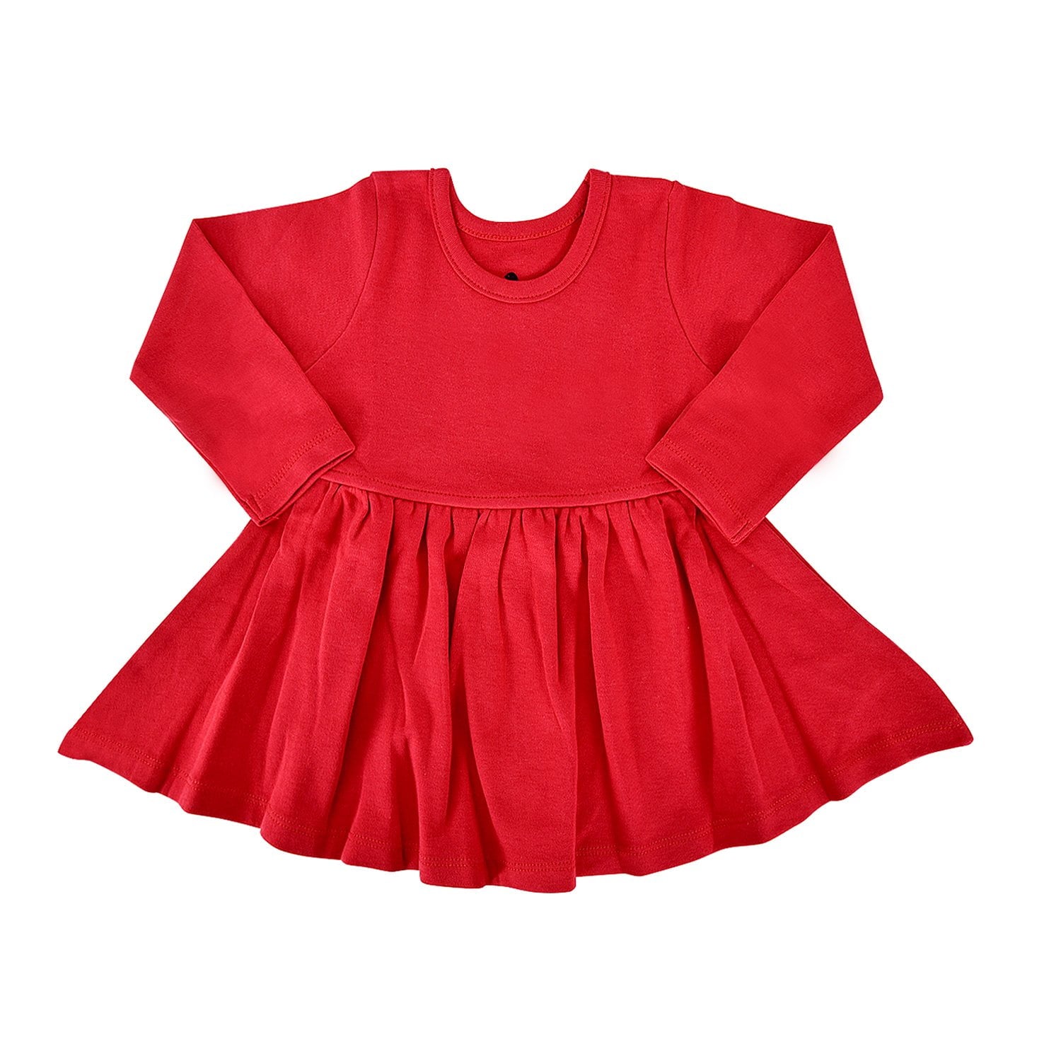 Baby long sleeve twirl dress | scarlet red finn + emma