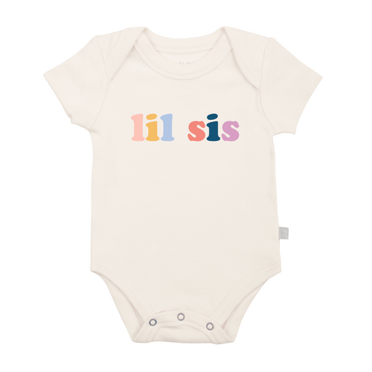 Baby graphic bodysuit | lil sis Finn + Emma