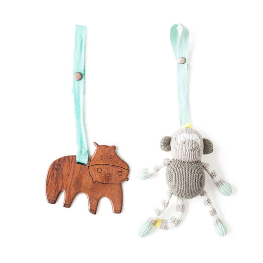 Baby 2 pc. stroller toys | henry & theo finn + emma