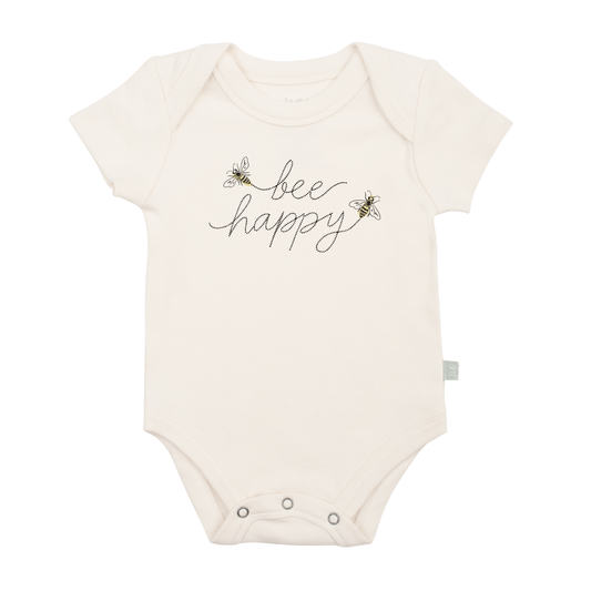 Baby graphic bodysuit | bee happy finn + emma