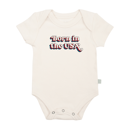 Baby graphic bodysuit | born in the usa finn + emma