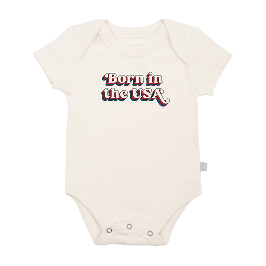 Baby graphic bodysuit | born in the usa finn + emma