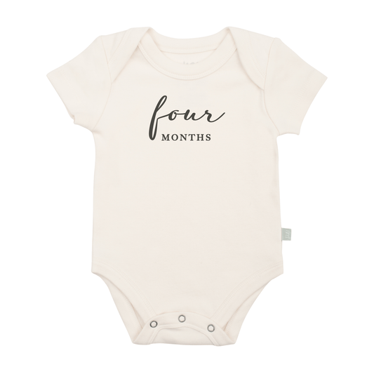 Baby graphic bodysuit | four months milestone charcoal finn + emma