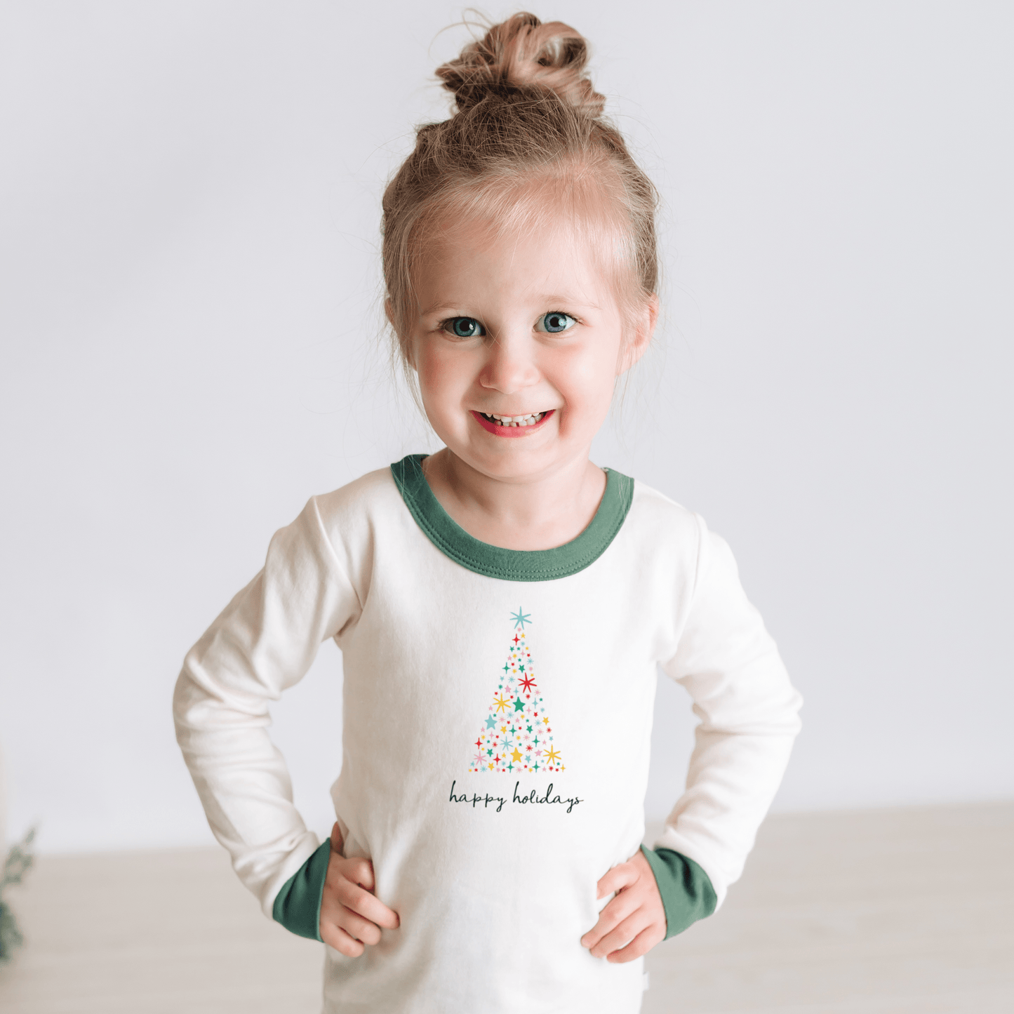 Baby pajamas | happy holidays pine green finn + emma